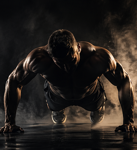 Athlete doing push-ups